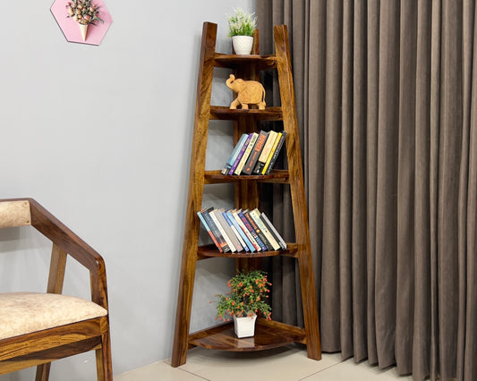 Sheesham Wood Foldable Book Shelf for Home Decor