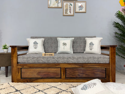 Sofa Cum Bed made with Sheesham Wood – Natural Finish