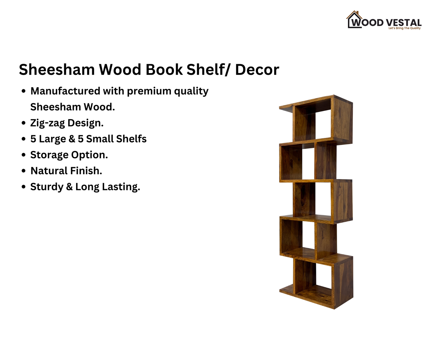 Book Shelf for Home Decor made with Sheesham Wood