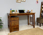 Study Table with removable Storage Compartments and keyboard tray - Natural finish