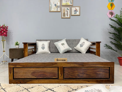 Sofa Cum Bed made with Sheesham Wood – Natural Finish