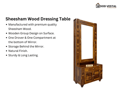 Sheesham Wood Dressing Table - Group Designed | Wooden Dressing Table for Bedroom