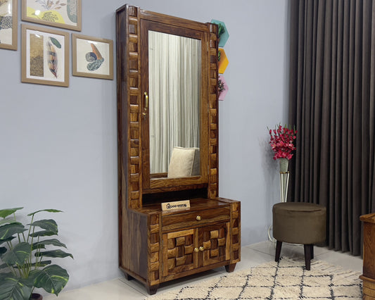 Sheesham Wood Dressing Table - Wooden Niwar Design | Wooden Dressing Table for Bedroom