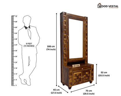 Sheesham Wood Dressing Table - Wooden Niwar Design | Wooden Dressing Table for Bedroom