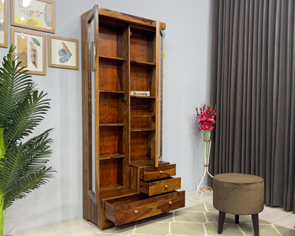 Sheesham Wood Dressing Table with Double Door | Wooden Dressing Table for Bedroom