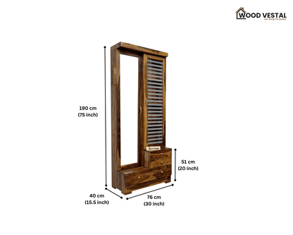 Sheesham Wood Dressing Table with Double Door | Wooden Dressing Table for Bedroom