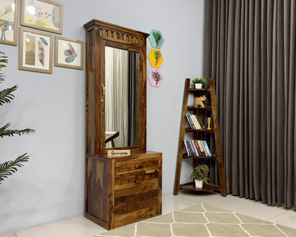 Sheesham Wood Dressing Table with Stool | Wooden Dressing Table for Bedroom